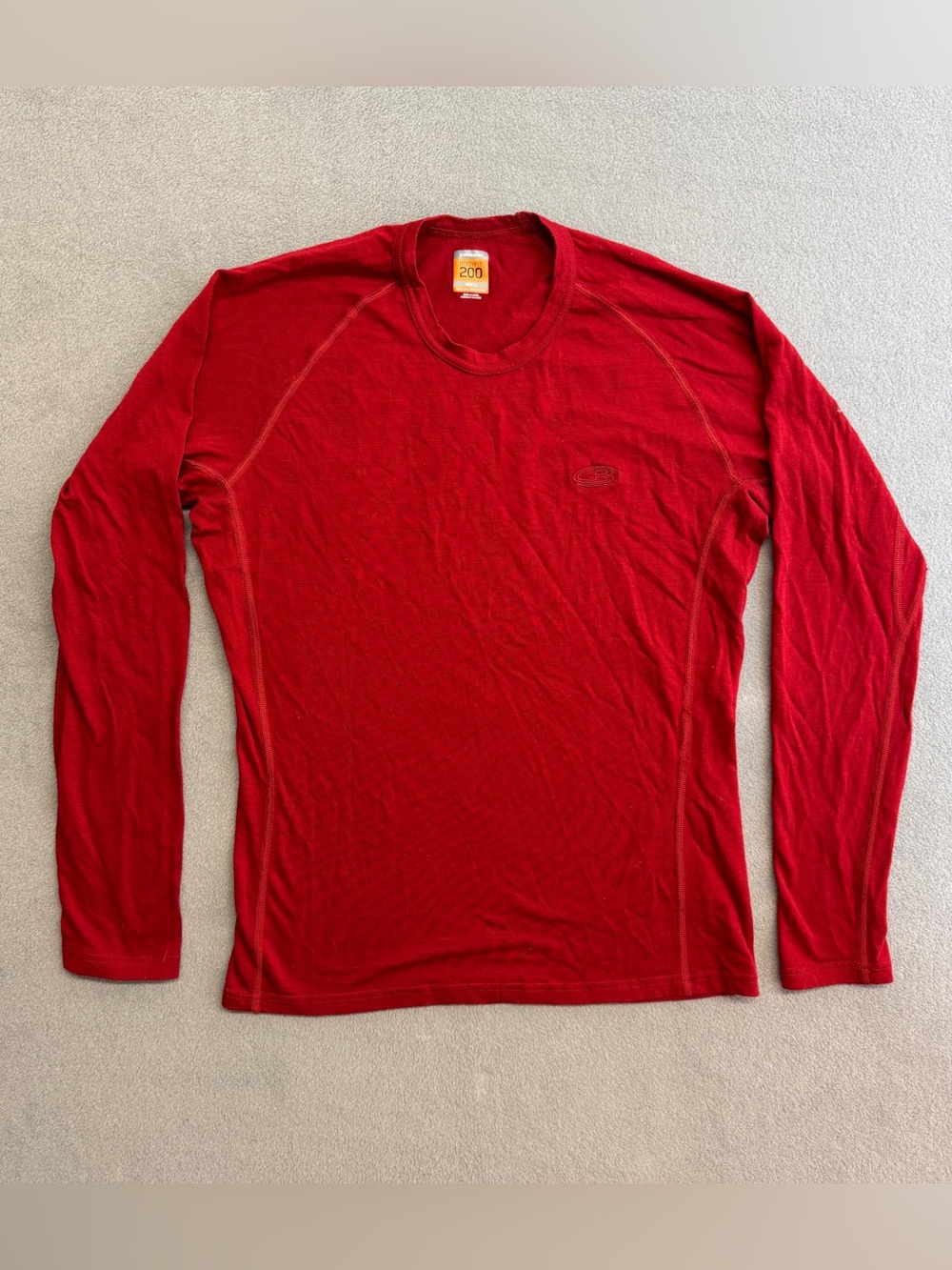 Icebreaker Shirt Large Men's Long Sleeve Base Layer Compression Merino Wool 200